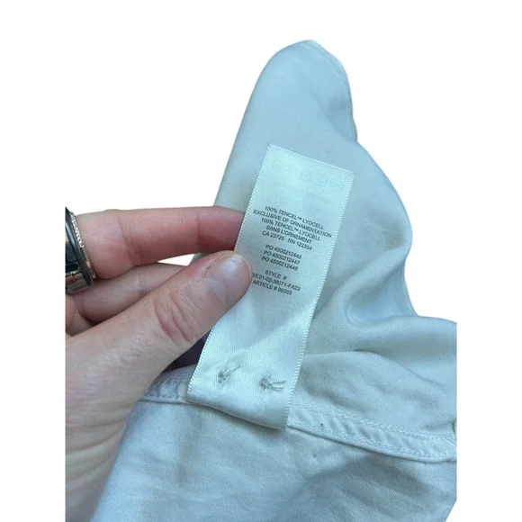 Babaton Utility Button Down Shirt Garment Dyed Matte Pearl Off White XS NEW - Picture 10 of 10